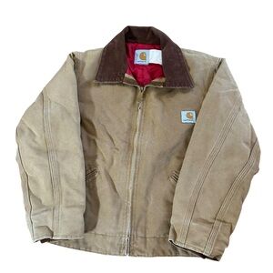Vintage 90s Carhartt Firm Duck Detroit Jacket Quilt Lined Carhartt Brown Boys 10